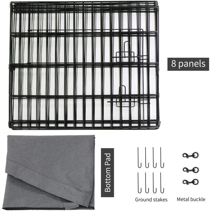 Pet Puppy Playpen Kennels Metal Dog Exercise Pen with Top Cover