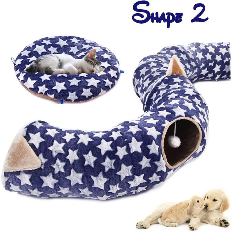 Playground Toys Plush Cat Tunnel Donut with Washable Cushion For Small Pets
