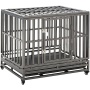 Heavy Duty Dog Crate Large Dog Cage Metal Dog Kennels and Crates for Large Dogs Indoor Outdoor with Double Doors, Locks, Lockabl