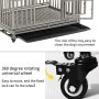 Heavy Duty Dog Crate Large Dog Cage Metal Dog Kennels and Crates for Large Dogs Indoor Outdoor with Double Doors, Locks, Lockabl