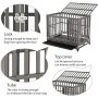 Heavy Duty Dog Crate Large Dog Cage Metal Dog Kennels and Crates for Large Dogs Indoor Outdoor with Double Doors, Locks, Lockabl
