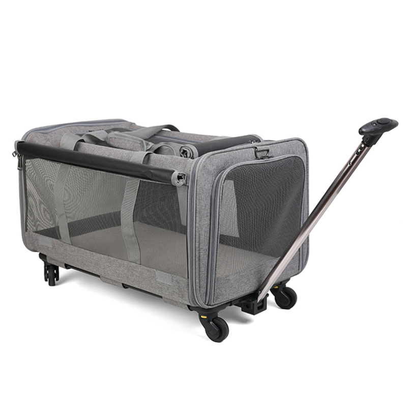 Foldable Pet Stroller Travel Carrier Bag Pet Carrier with Detachable Wheels  for Dogs  Medium Cats