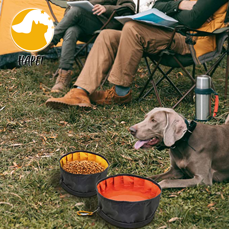 Factory wholesale waterproof dog food bowl collapsible nylon bag portable outdoor bearing hanging bag