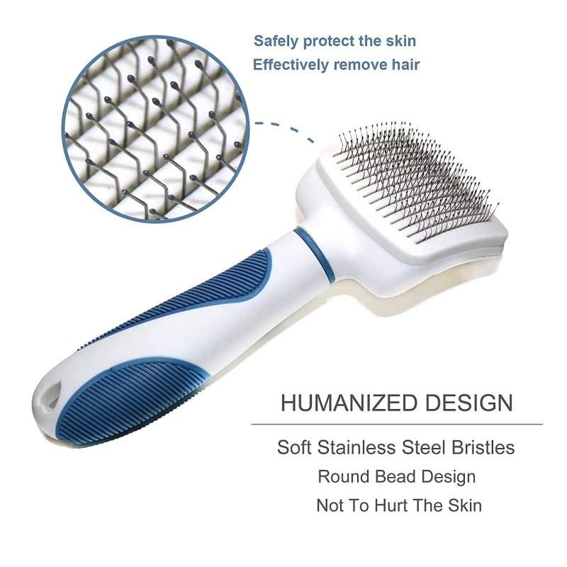 Self Cleaning Slicker Brush Cat and Dog Brush for Safe Shedding and Grooming