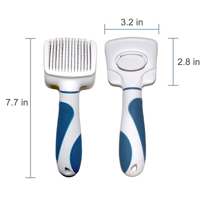 Self Cleaning Slicker Brush Cat and Dog Brush for Safe Shedding and Grooming