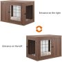 Double Doors Wooden Wire Pet Kennel Dog Crate End Table with Cushion
