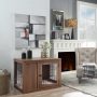 Double Doors Wooden Wire Pet Kennel Dog Crate End Table with Cushion