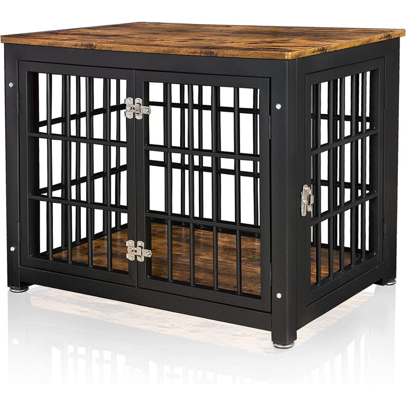 Decorative Wooden Cage Kennel Furniture Pet House End Table Crate for Dogs