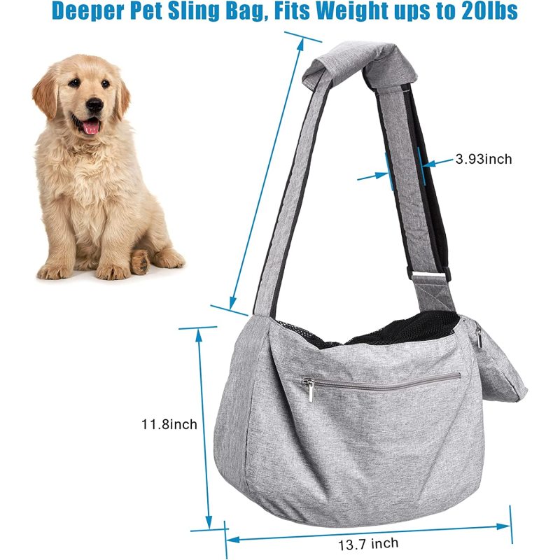 Adjustable Strap Cat Sling Carrier Reversible Shoulder Pad for Outdoor