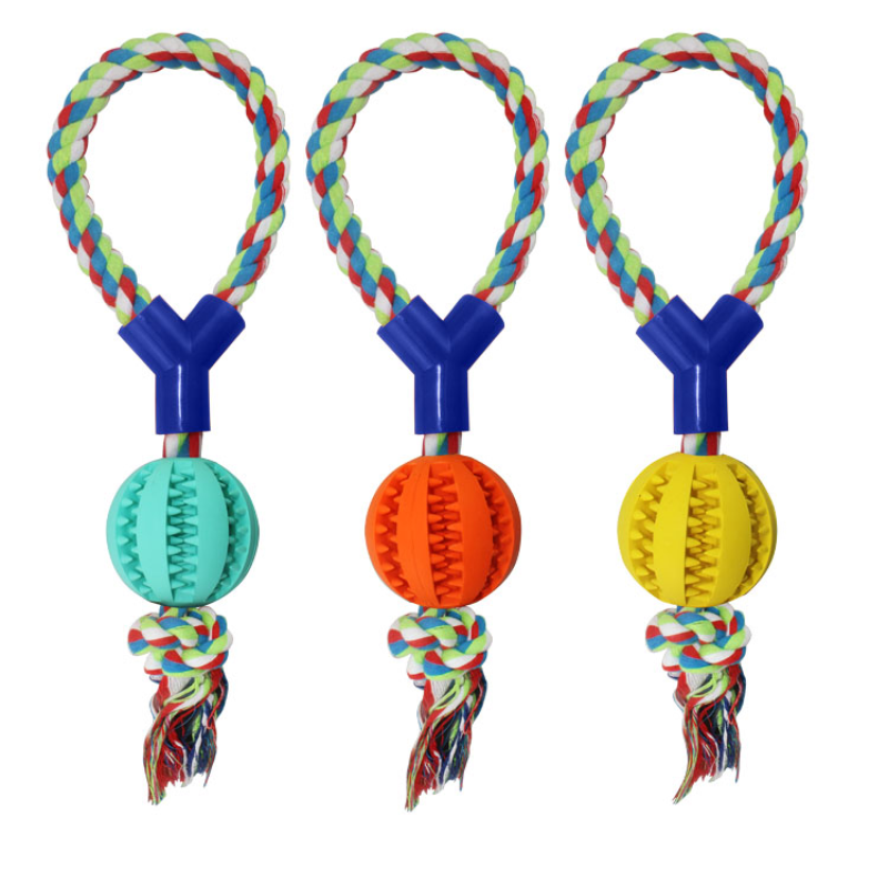 Hot sell Amazon hot pet dog teeth cleaning ball dog rope toy Wholesale