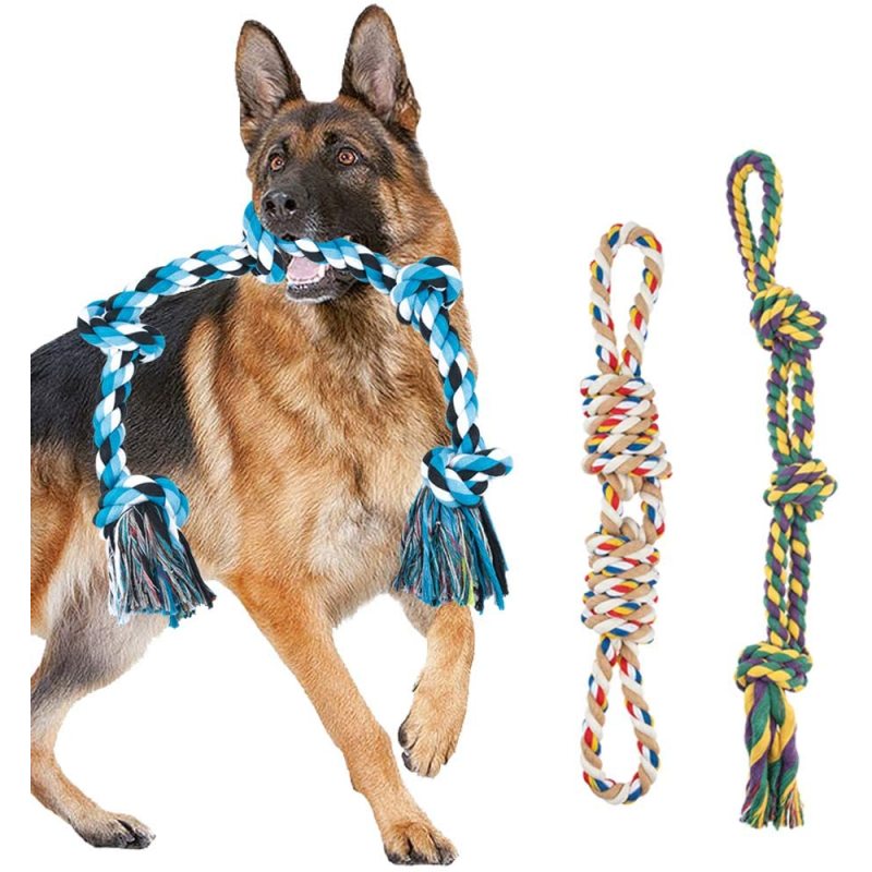Dog Rope Toy for Large Dogs Tough Indestructible  Heavy Duty Cotton Rope Chew Toys