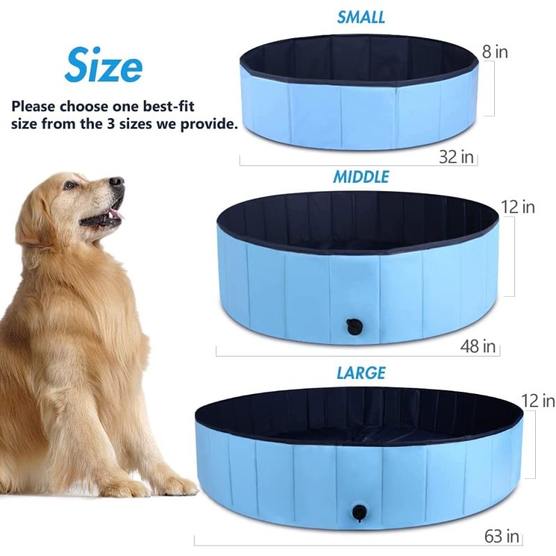 Foldable Dog Pool Portable Pet BathTub Large Indoor & Outdoor Collapsible Bathing Tub for Dogs and Cats
