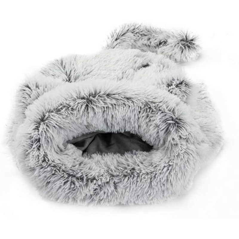 Self Warming Portable Cat Dog Cushion Bed Pad Sack Calming Cave Sleeping Bag Nest Hooded Pet Bed Burrow Hut Plush Pet Bed Mat