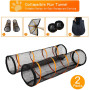 2 Packs for Indoor and Outdoor Cat Play House Cat Play Tunnel Easy to Connect with Two Zipper Doors