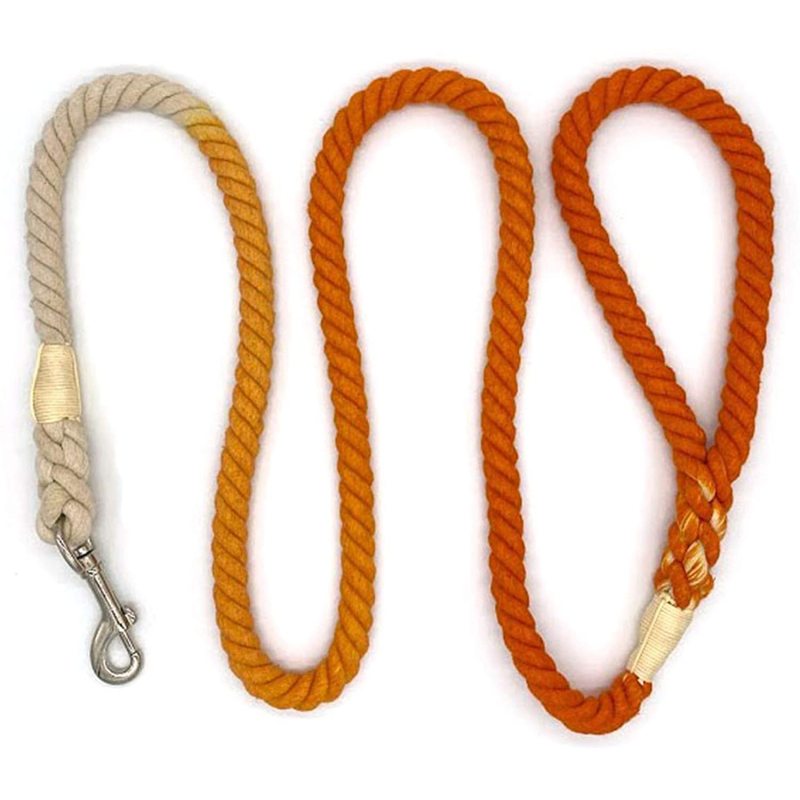 Ombre Rope Dog Leash Braided Cotton Heavy Duty Strong Durable Multi-Colored hemp dog leash rope
