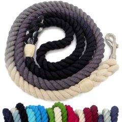 Ombre Rope Dog Leash Braided Cotton Heavy Duty Strong Durable Multi-Colored hemp dog leash rope