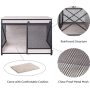 Dog Crate End Table Mesh Pet Kennels with Cushion and Hooks
