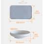 Food Water double Feeder Medium to Large Cats No Spill Non Skid Silicone Mat Ceramics Bowl for Dogs or Cats