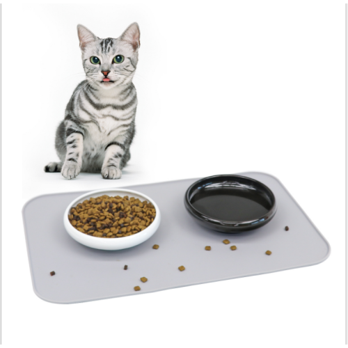Food Water double Feeder Medium to Large Cats No Spill Non Skid Silicone Mat Ceramics Bowl for Dogs or Cats