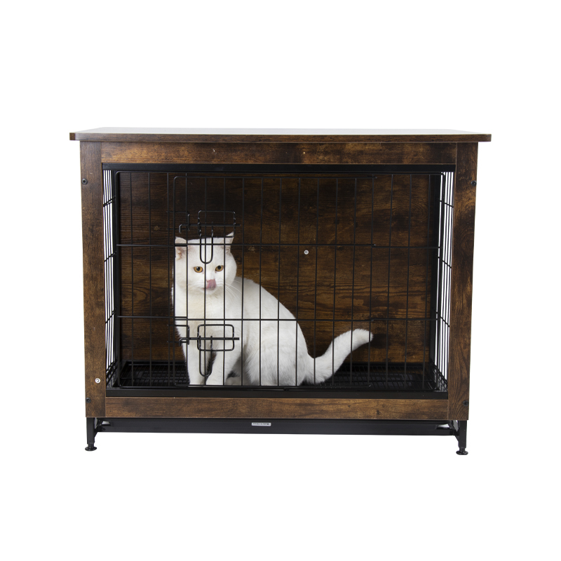Dog Crate Furniture Decorative Dog Kennel Wooden Pet Furniture with Pull-out Tray