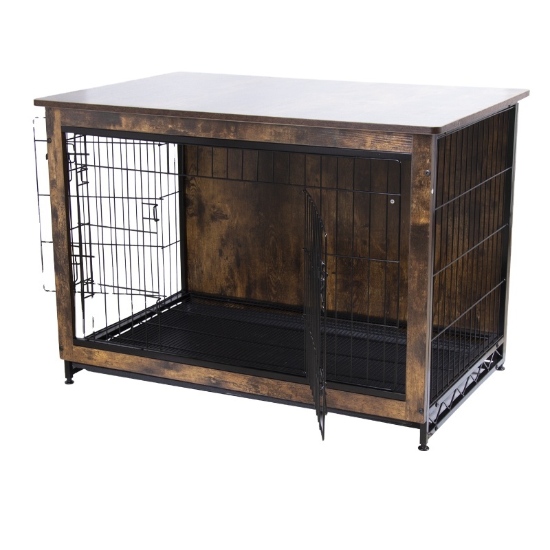 Dog Crate Furniture Decorative Dog Kennel Wooden Pet Furniture with Pull-out Tray