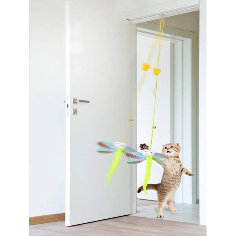 Door hanging Cat  Tease toy self Fun cat Tickling stick Magic device Dragonfly Caterpillar cat products