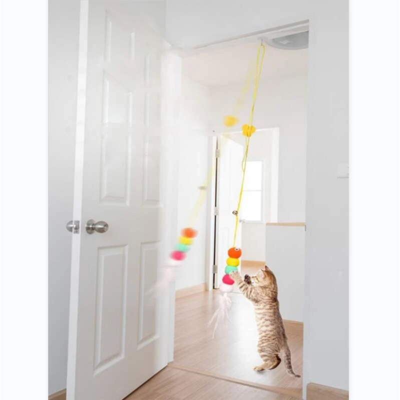Door hanging Cat  Tease toy self Fun cat Tickling stick Magic device Dragonfly Caterpillar cat products