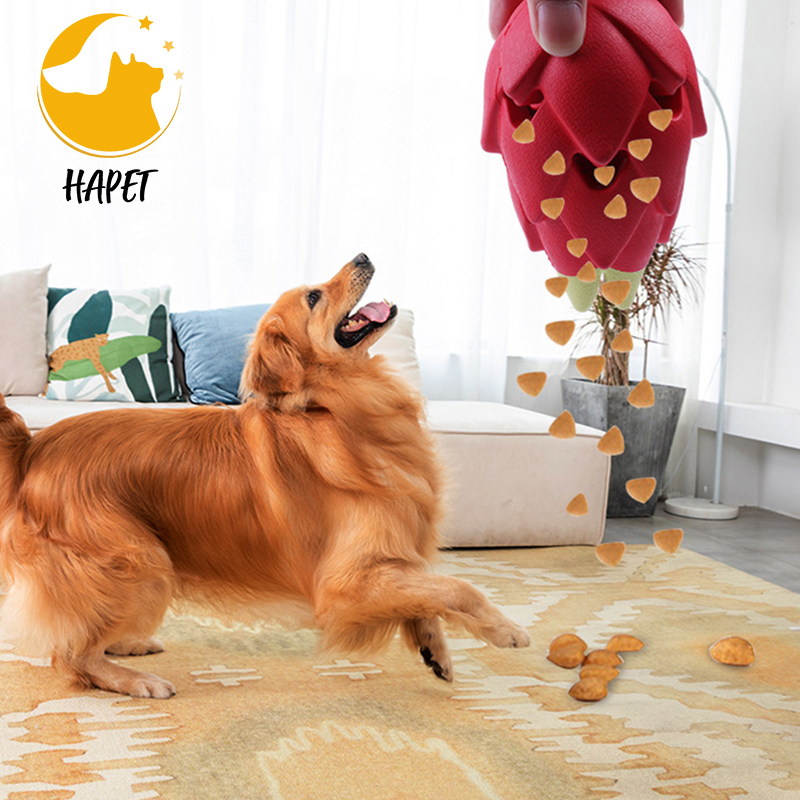 Amazon Hotsale dragon Fruit Pet Dog Interactive Playing And Training Rubber Chew Toys And Food dispensing Treat toys For Dog
