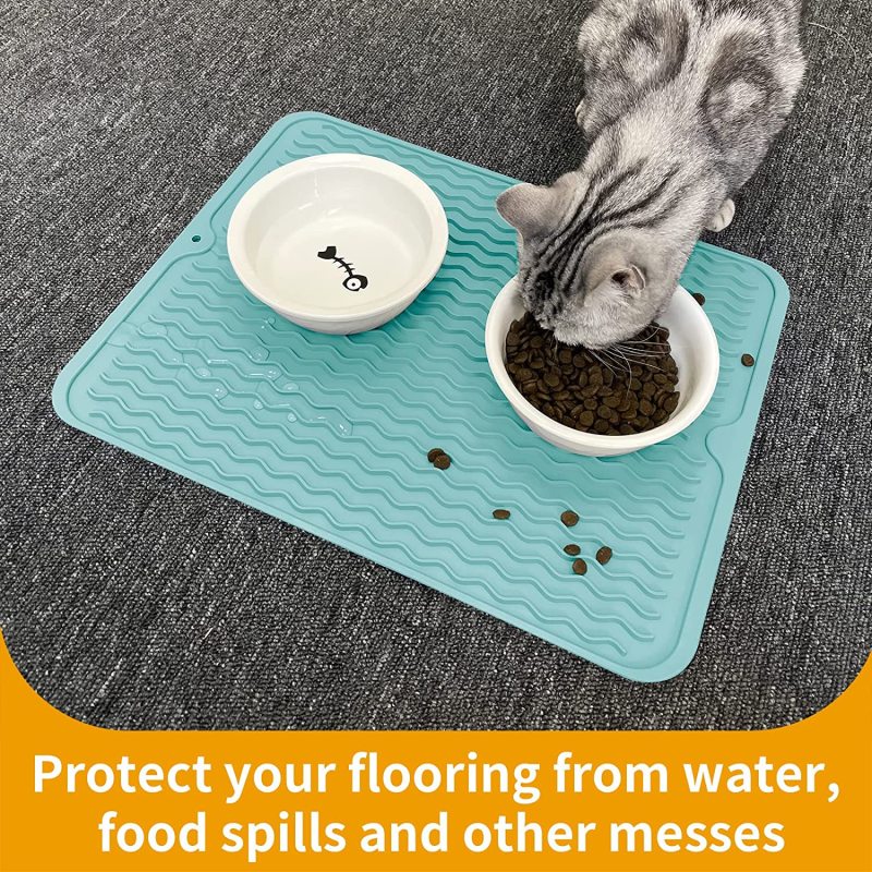Dog and Cat Waterproof Anti-Slip Placemat Pet Water Feeding Mats Suitable for Pets Spilling on Floor
