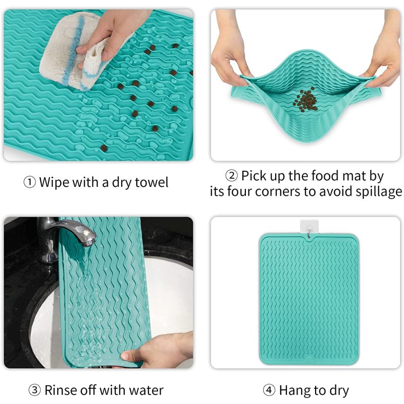 Dog and Cat Waterproof Anti-Slip Placemat Pet Water Feeding Mats Suitable for Pets Spilling on Floor