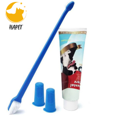 Wholesale pet supplies cleaning appliances toothpaste toothbrush tongue coating brush oral wash set 4 pieces