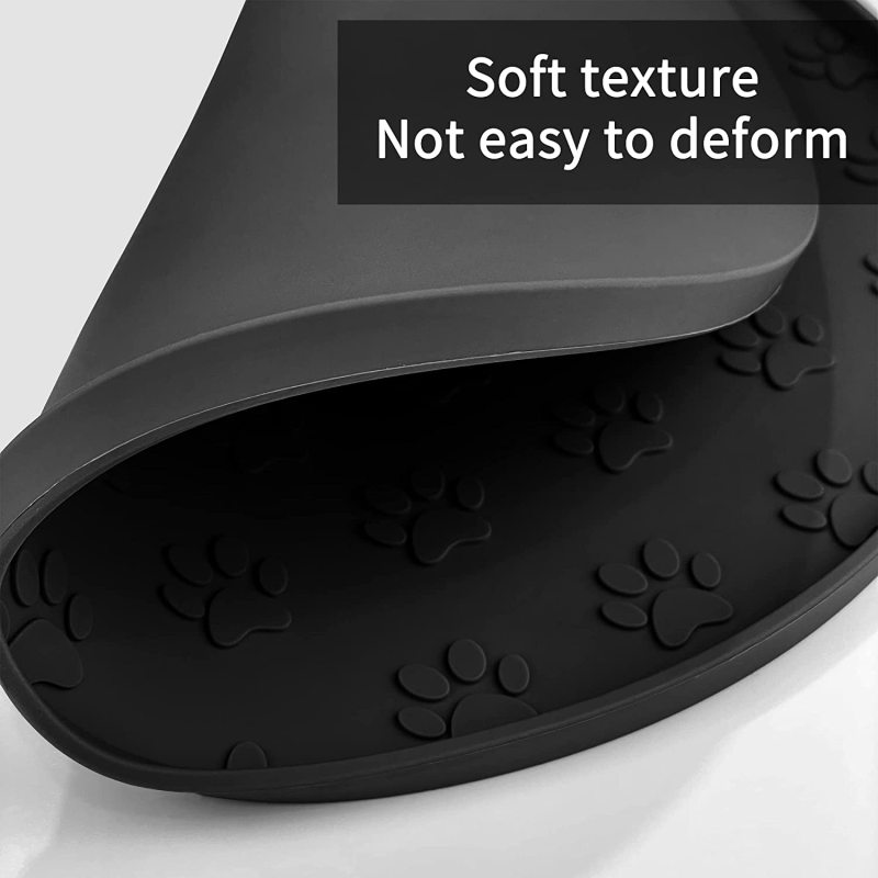 Foldable Pet Placemat Non-Slip Waterproof Pet Feeding Mats Raised Edge Prevents Residue from Spilling onto The Floor