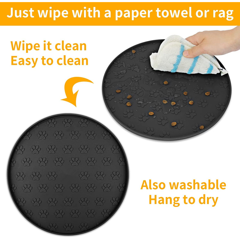 Foldable Pet Placemat Non-Slip Waterproof Pet Feeding Mats Raised Edge Prevents Residue from Spilling onto The Floor
