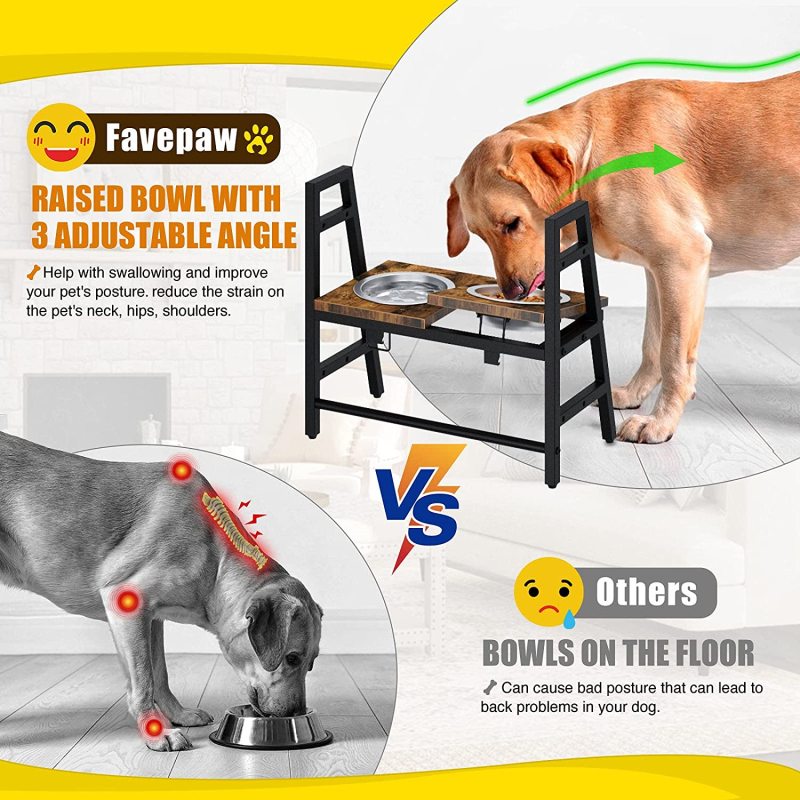 Adjustable Platform Stable Elevated Dog Feeders Raised Bowls for Dogs and Cats