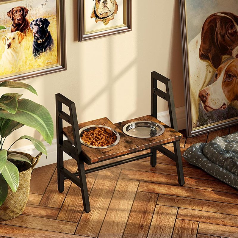 Adjustable Platform Stable Elevated Dog Feeders Raised Bowls for Dogs and Cats