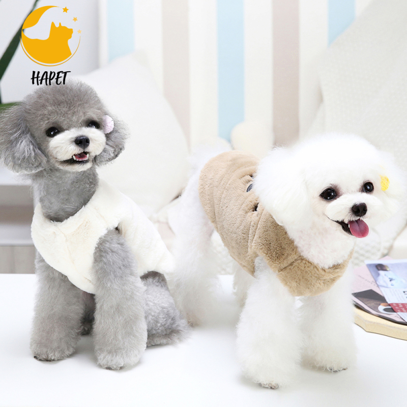 Dog Sweater Vests Warm Fleece Cat Clothes Plush Cute Puppy Kitten Soft Stretchy Pullover for Winter