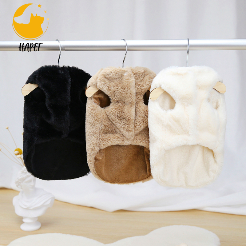 Dog Sweater Vests Warm Fleece Cat Clothes Plush Cute Puppy Kitten Soft Stretchy Pullover for Winter
