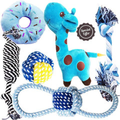 Wholesale 6 Pack Durable Dog Toys For Small Dog Chewing Rope And Squeaky Plush Dog Chew Toy