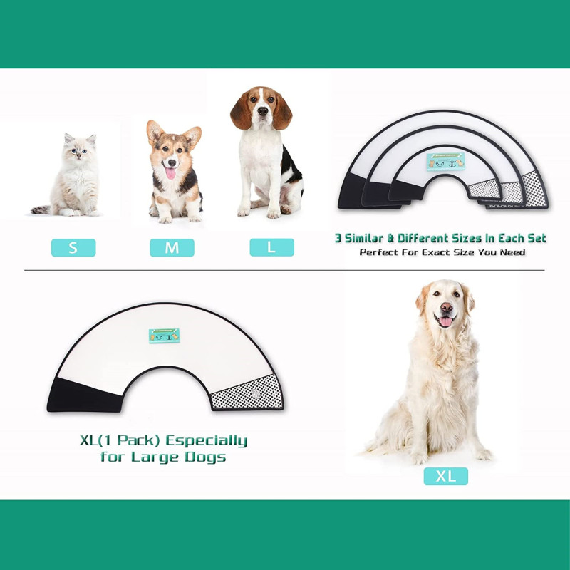 Plastic Dog Cone Collar for Dogs After Surgery Recovery Collar Adjustable