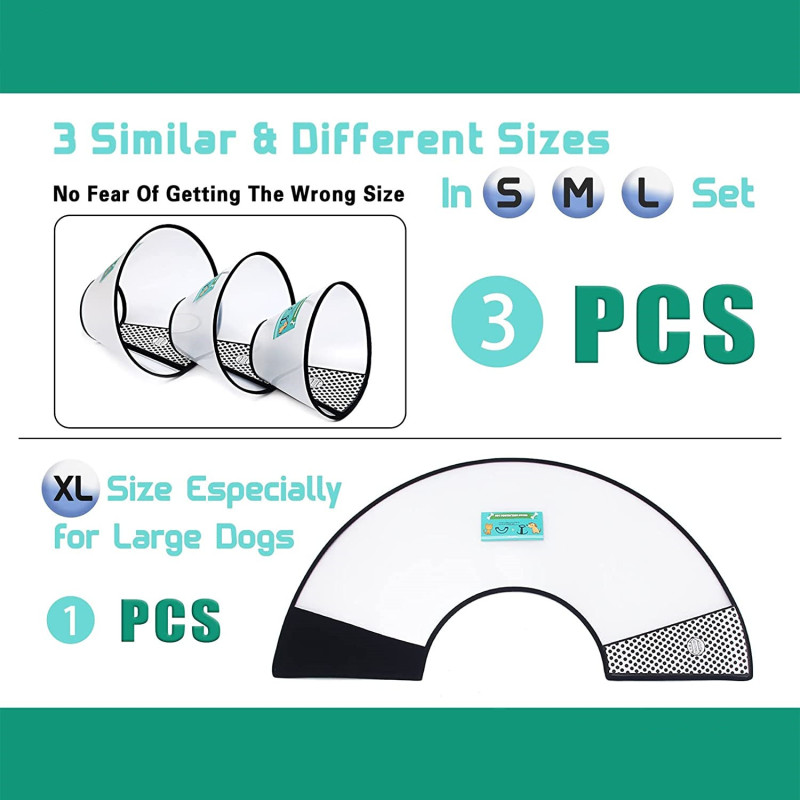 Plastic Dog Cone Collar for Dogs After Surgery Recovery Collar Adjustable
