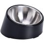 Tilted Angle Bulldog Bowl Pet Feeder 15 Degree Slanted Bowl for Dogs and Cats Stainless Steel Pet Bowl
