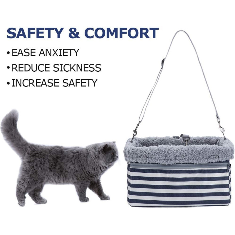 Dog-Car-Booster-Seat Upgrade Metal Frame Construction with Clip-On Safety Leash and Dog Blanket,Perfect for Small Pets up to 20l