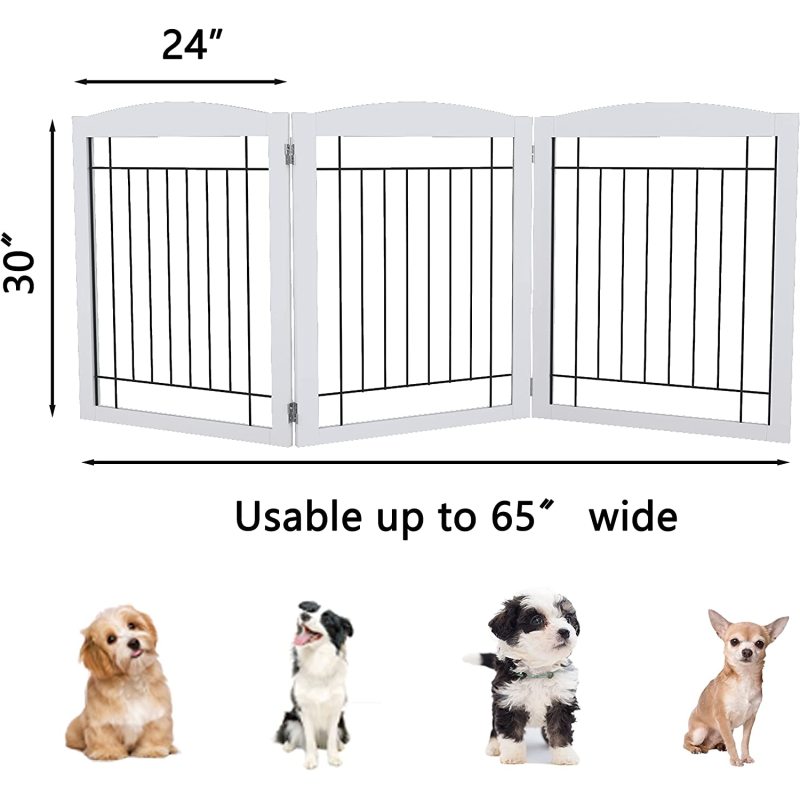 Extra Wide and Tall Dog gate for The House, Doorway, Stairs, Freestanding Fold able Wire Pet Gate