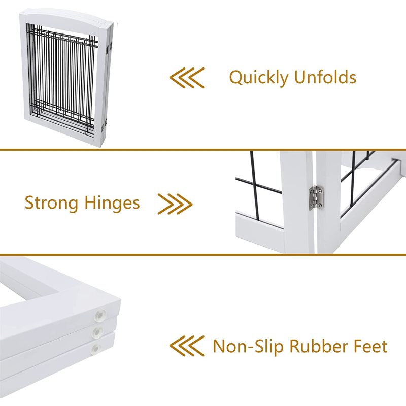 Extra Wide and Tall Dog gate for The House, Doorway, Stairs, Freestanding Fold able Wire Pet Gate