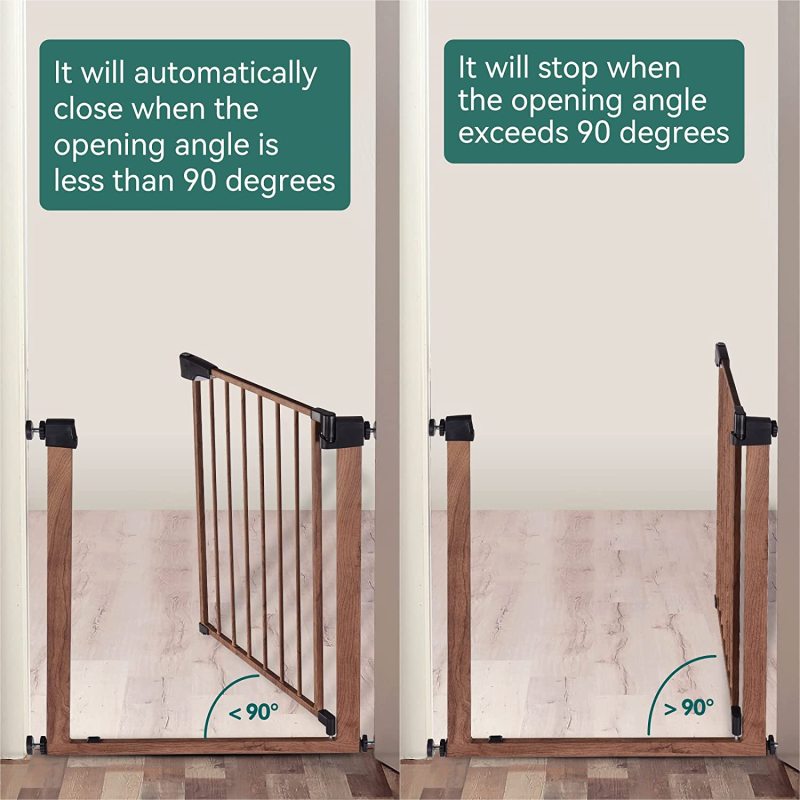 Ideal for Stairs and Doorways Metal Baby Gate Easy Install Pressure Mounted Dog Gate