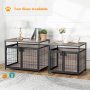 Dog Crate Furniture, Wooden Dog Crate End Side Table, Dog Kennels with 3 Doors Indoor, Decorative Style Mesh Pet Crate for Large