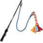 Interactive Pole Toy for Dogs Chase Fleece Rope Tether Lure Toy to Outdoor Exercise and Training Toys