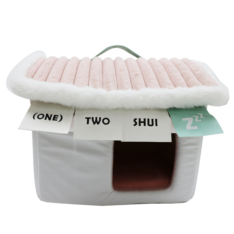 Indoor Dog House Warm Dog Bed Plush Pet House Dog Cat Kennel
