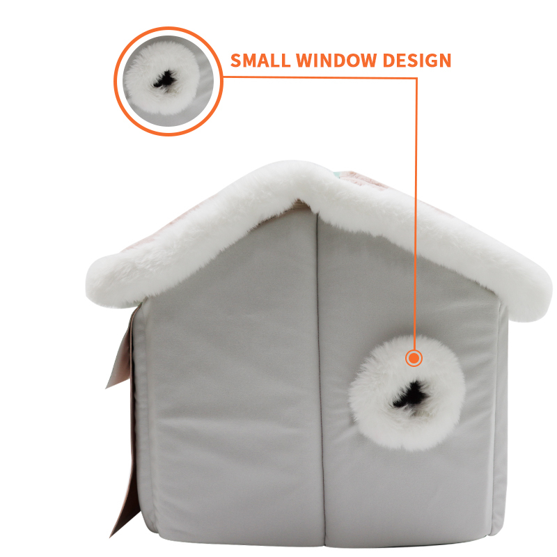 Indoor Dog House Warm Dog Bed Plush Pet House Dog Cat Kennel
