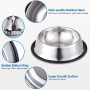 Stainless Steel Dog Bowl with Rubber Base for Food and Water Pet Food